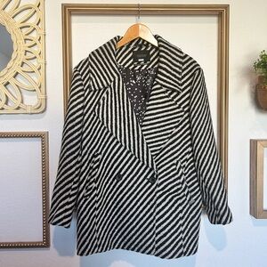 Scotch & Soda Black and White Striped Blazer